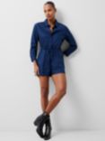 French Connection Bodie Shirt Playsuit, Midnight Blue