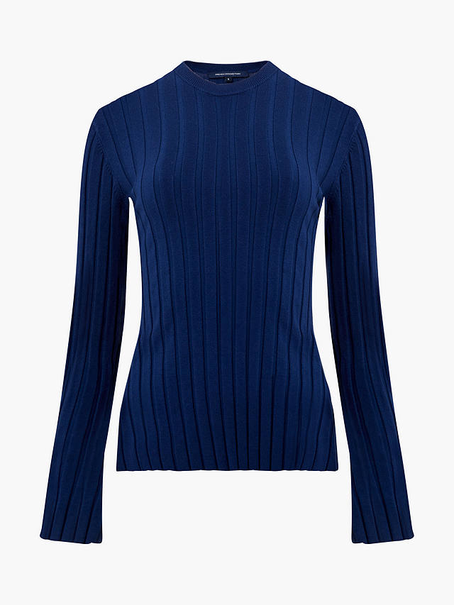 French Connection Minar Pleated Jumper, Midnight Blue       