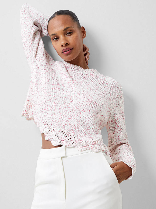 French Connection Nevanna Scallop Hem Jumper, Rose Kiss           