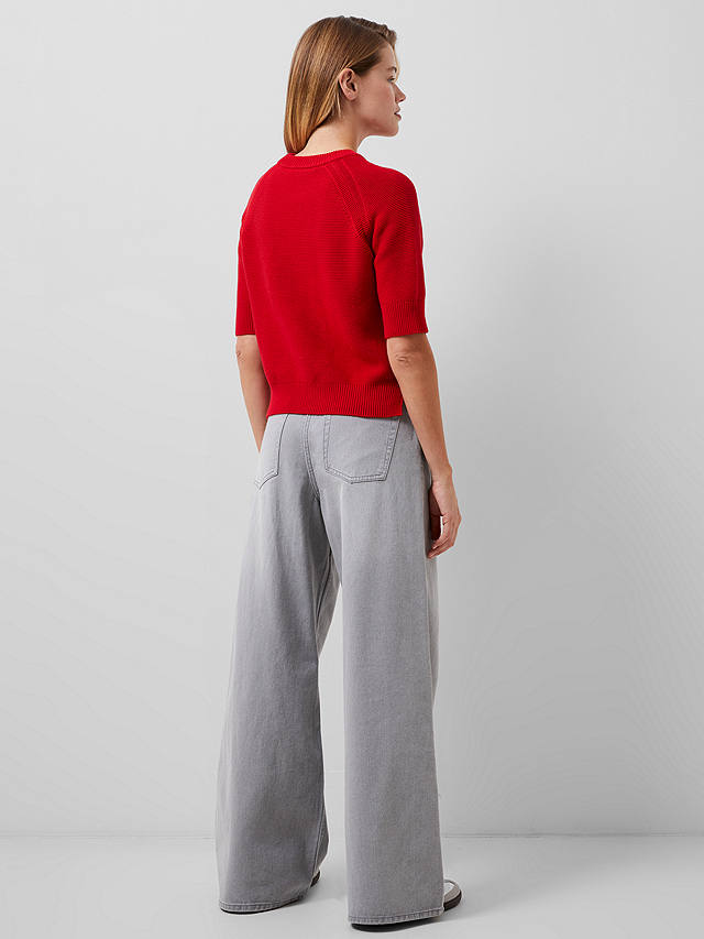 French Connection Lily Mozart Cotton Jumper, True Red            
