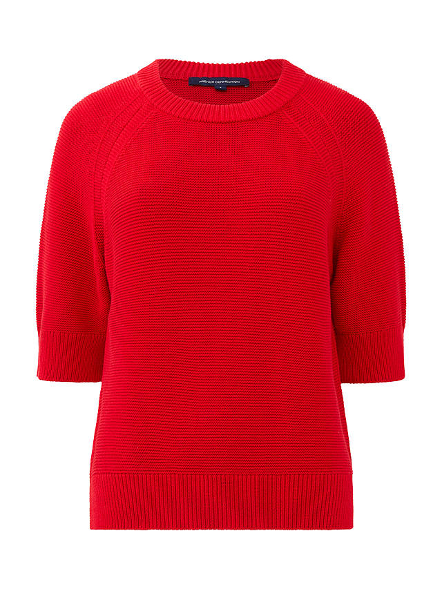 French Connection Lily Mozart Cotton Jumper, True Red            