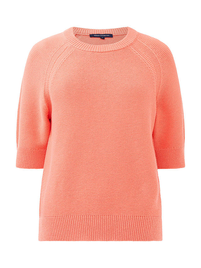 French Connection Lily Mozart Cotton Jumper, Coral               