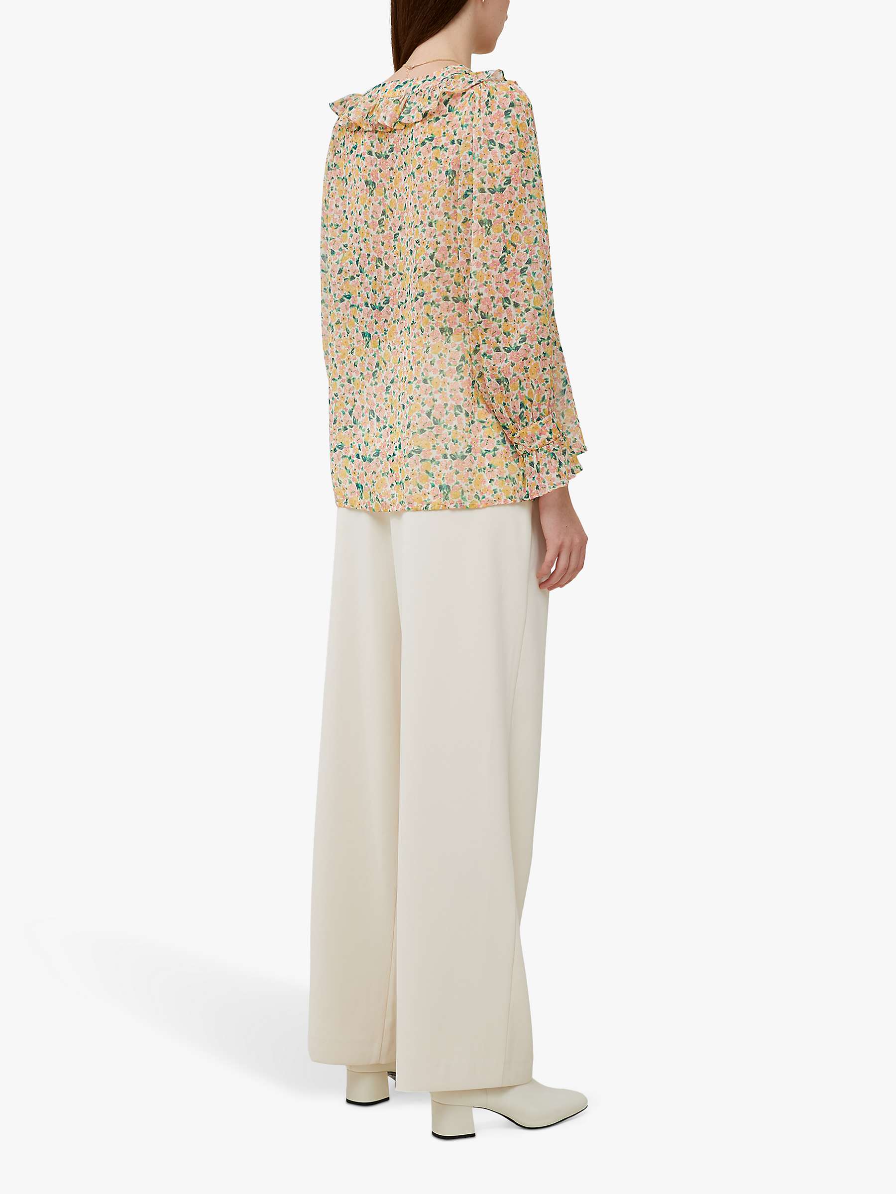 Buy French Connection Aleezia Hallie Floral Crinkle Top, Multi Online at johnlewis.com