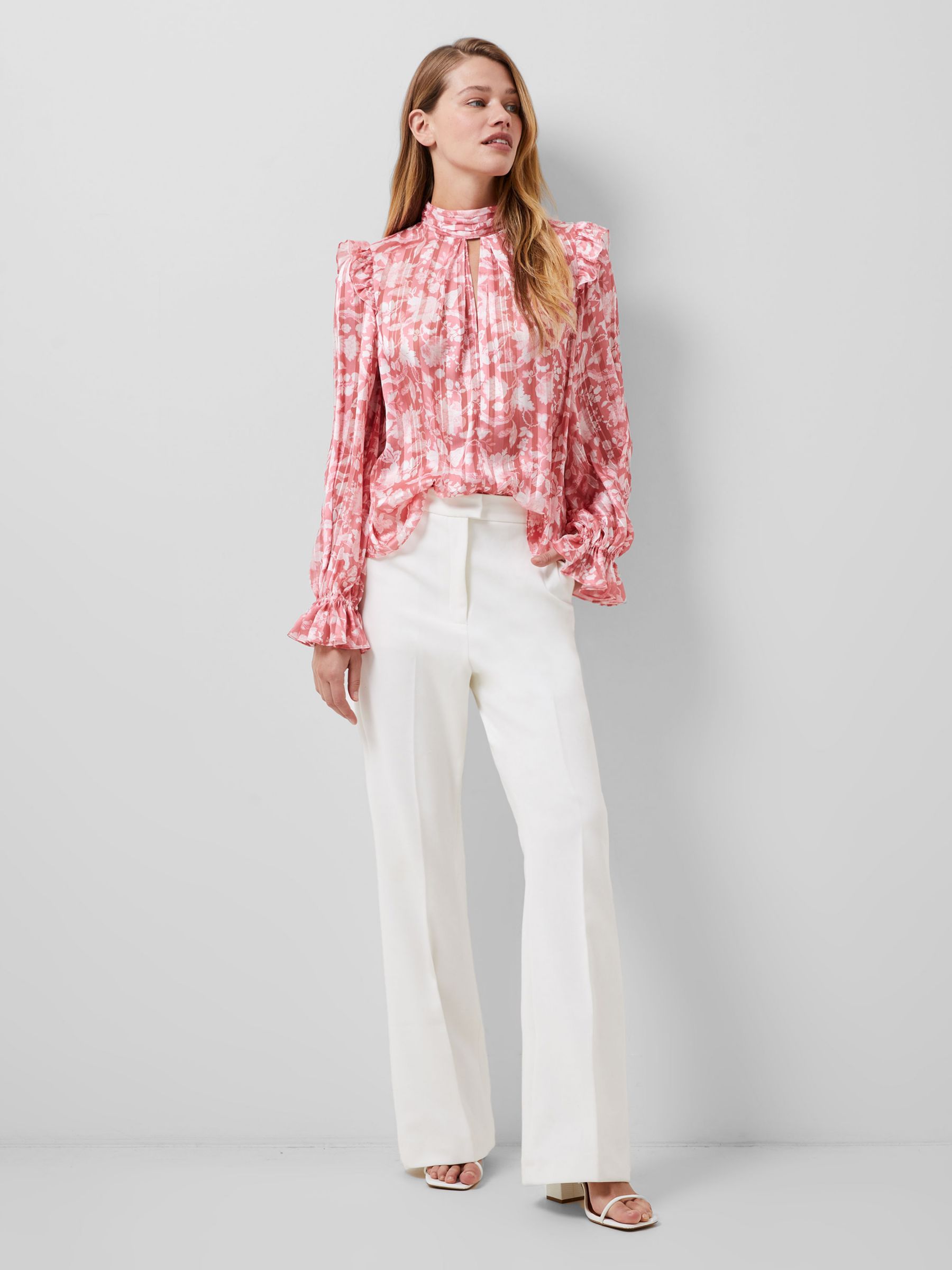 French Connection Cynthia Fauna Blouse, Pink Blossom at John Lewis ...