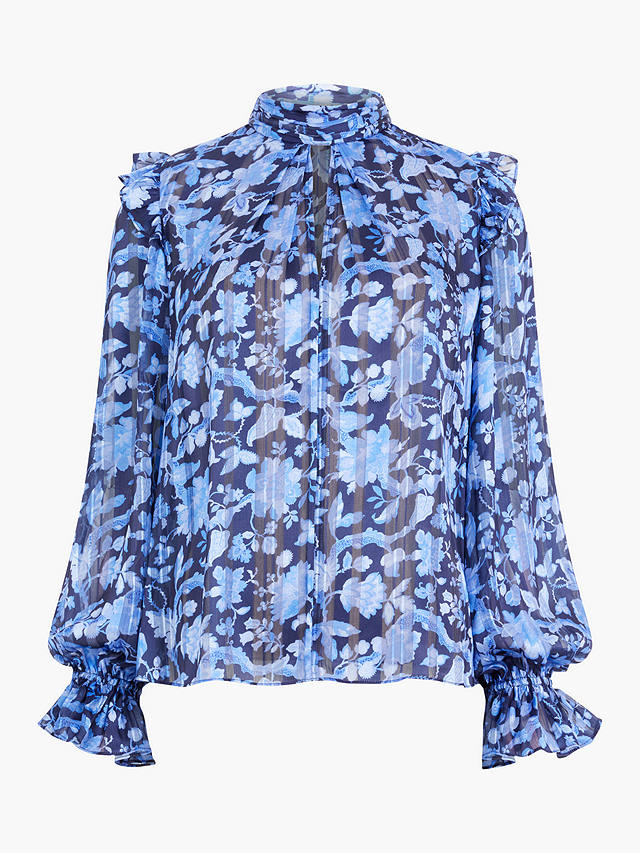 French Connection Cynthia Fauna Blouse, Midnight Blue       
