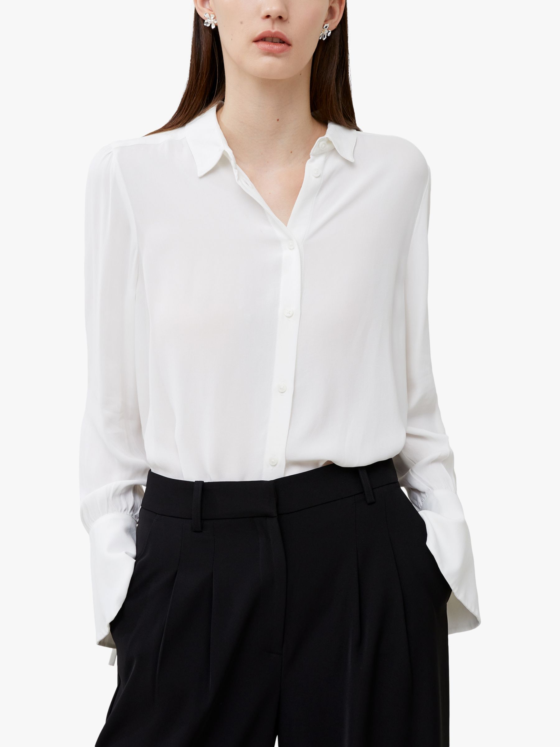 French Connection Cecile Crepe Shirt, Summer White at John Lewis & Partners