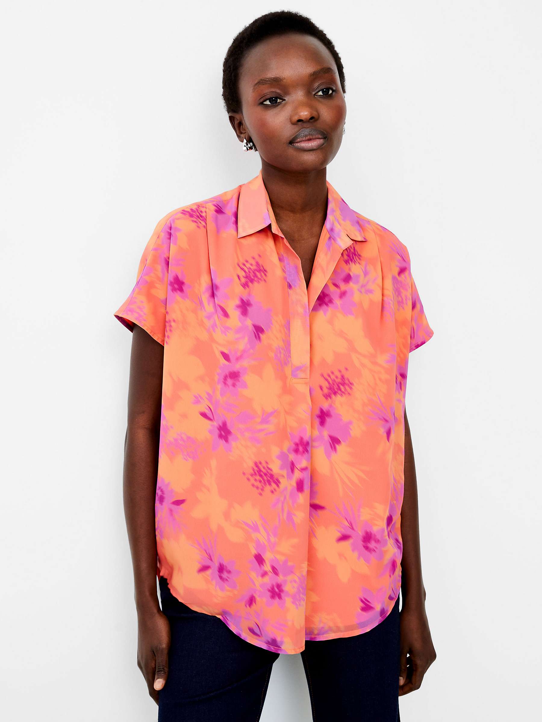 Buy French Connection Arla Recycled Blouse, Coral Online at johnlewis.com