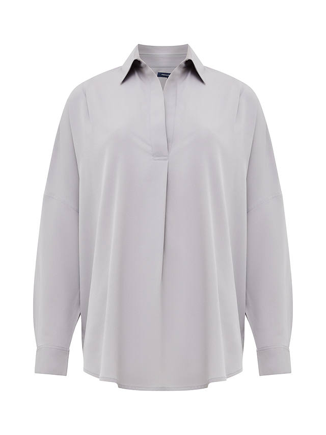 French Connection Rhodes Recycled Crepe Popover Shirt, Alloy