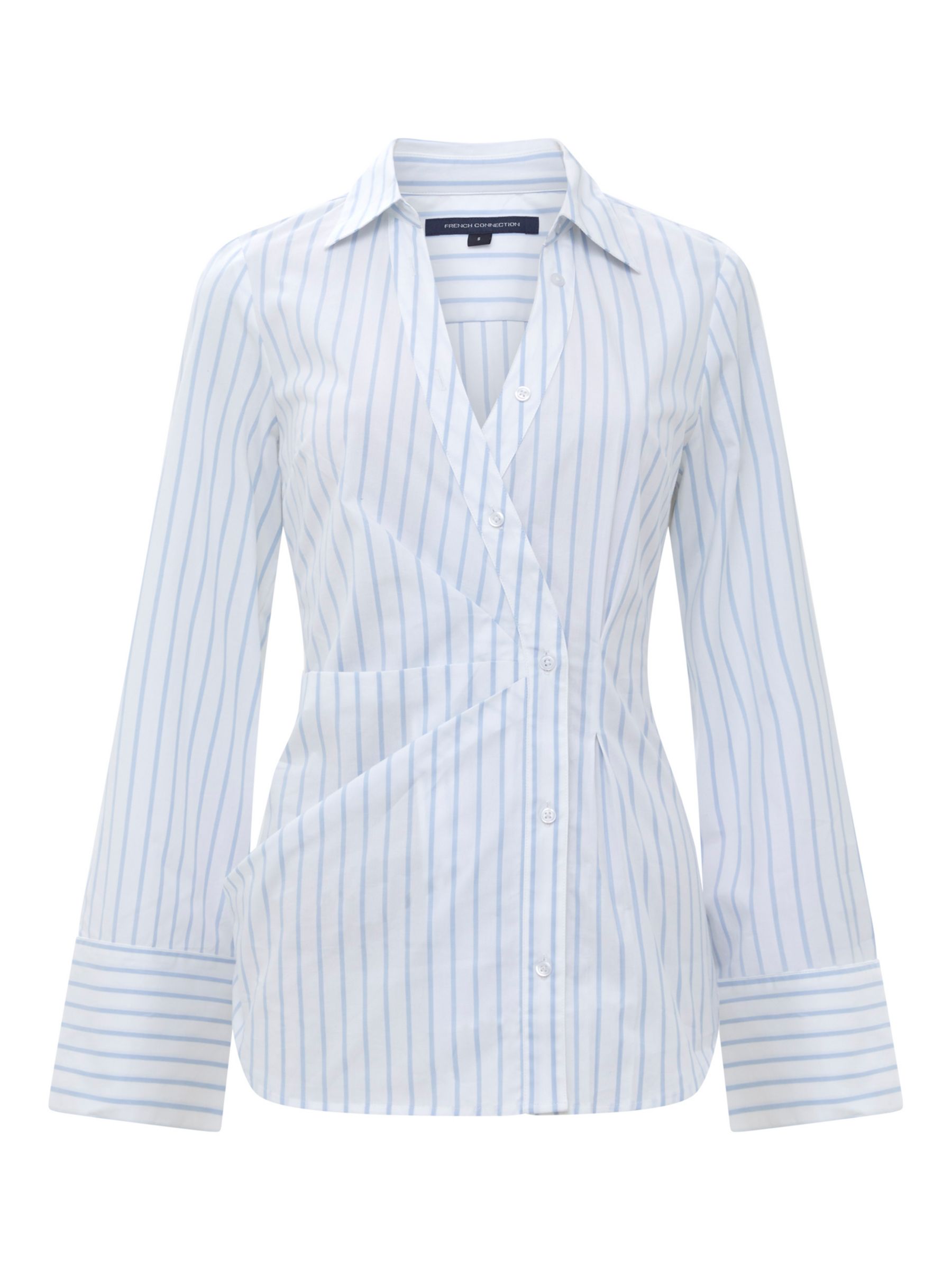 Buy French Connection Isabelle Stripe Cotton Blend Shirt, Linen White/Cashmere Online at johnlewis.com