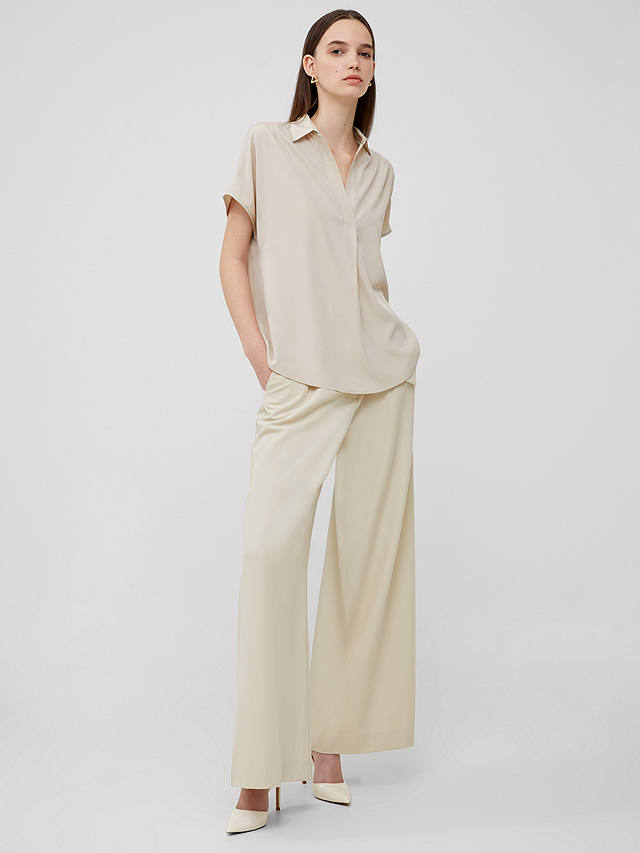 French Connection Crepe Sleeveless Popover Top, Silver Lining
