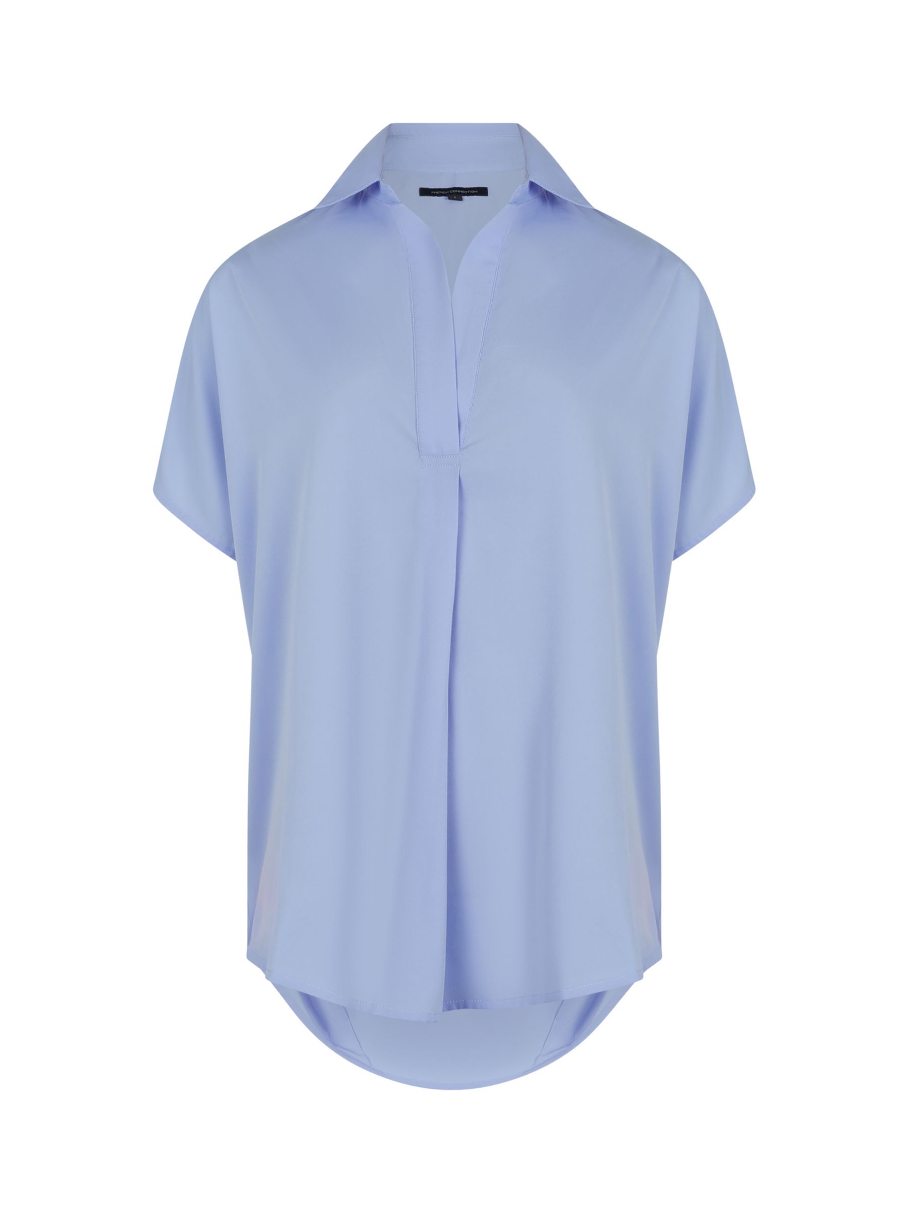 French Connection Short Sleeve Light Crepe Blouse, Bluebell, S