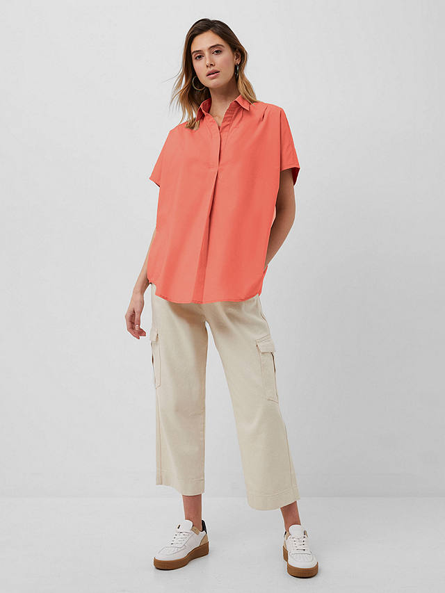 French Connection Cele Rhodes Poplin Shirt, Coral