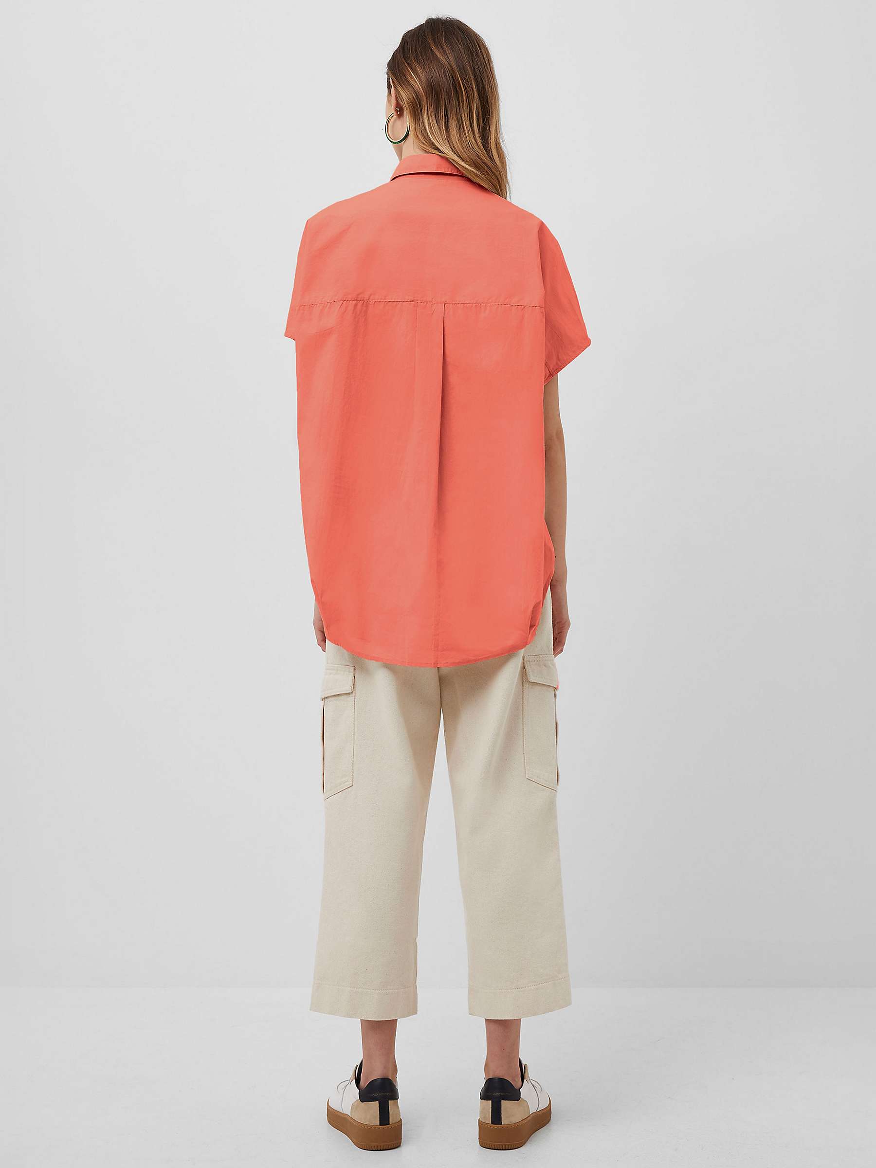 Buy French Connection Cele Rhodes Poplin Shirt, Coral Online at johnlewis.com