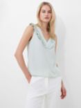 French Connection Crepe Ruffle Top, Pale Green