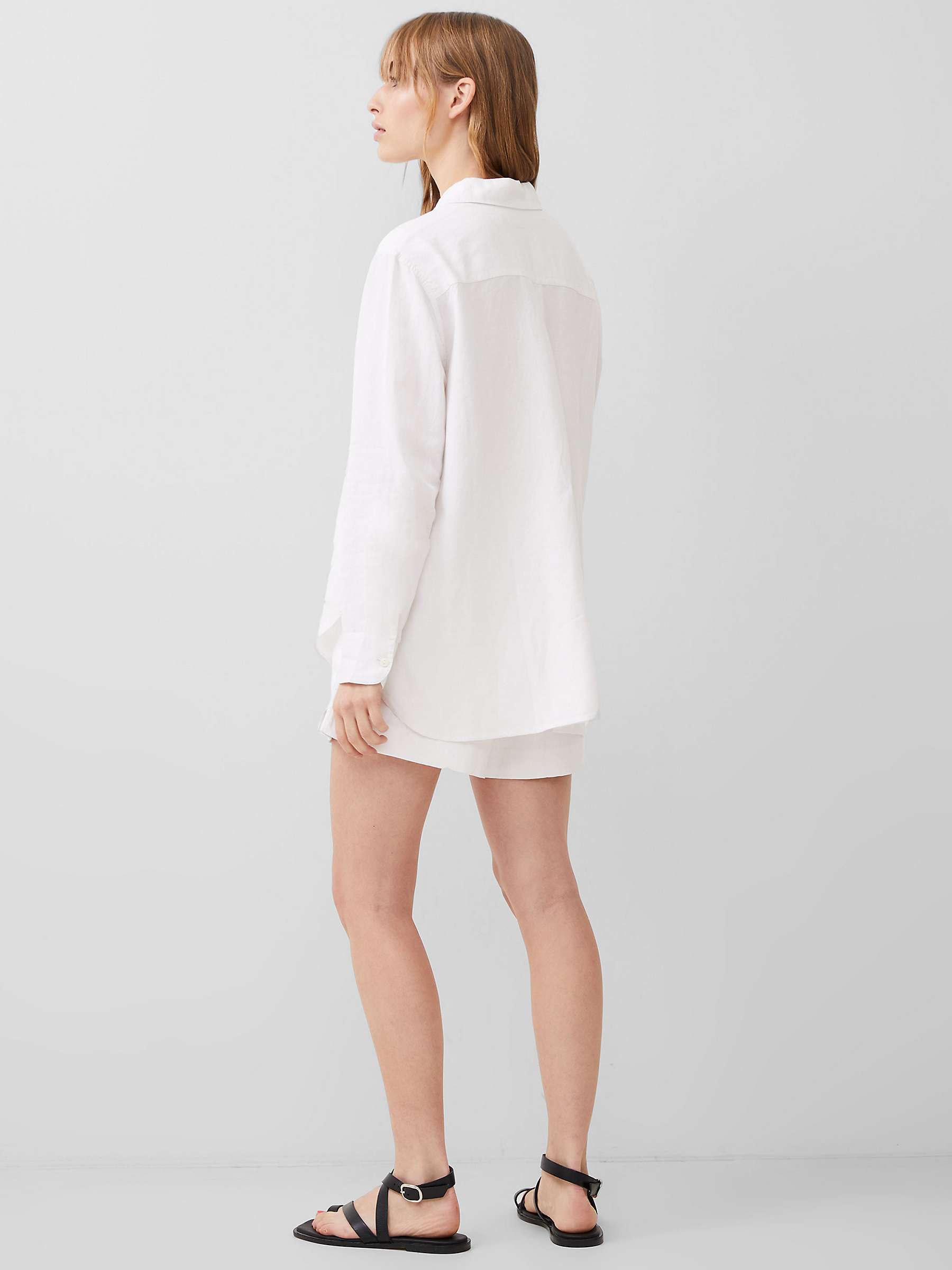 Buy French Connection Birdie Linen Blend Boyfriend Shirt, Linen White Online at johnlewis.com