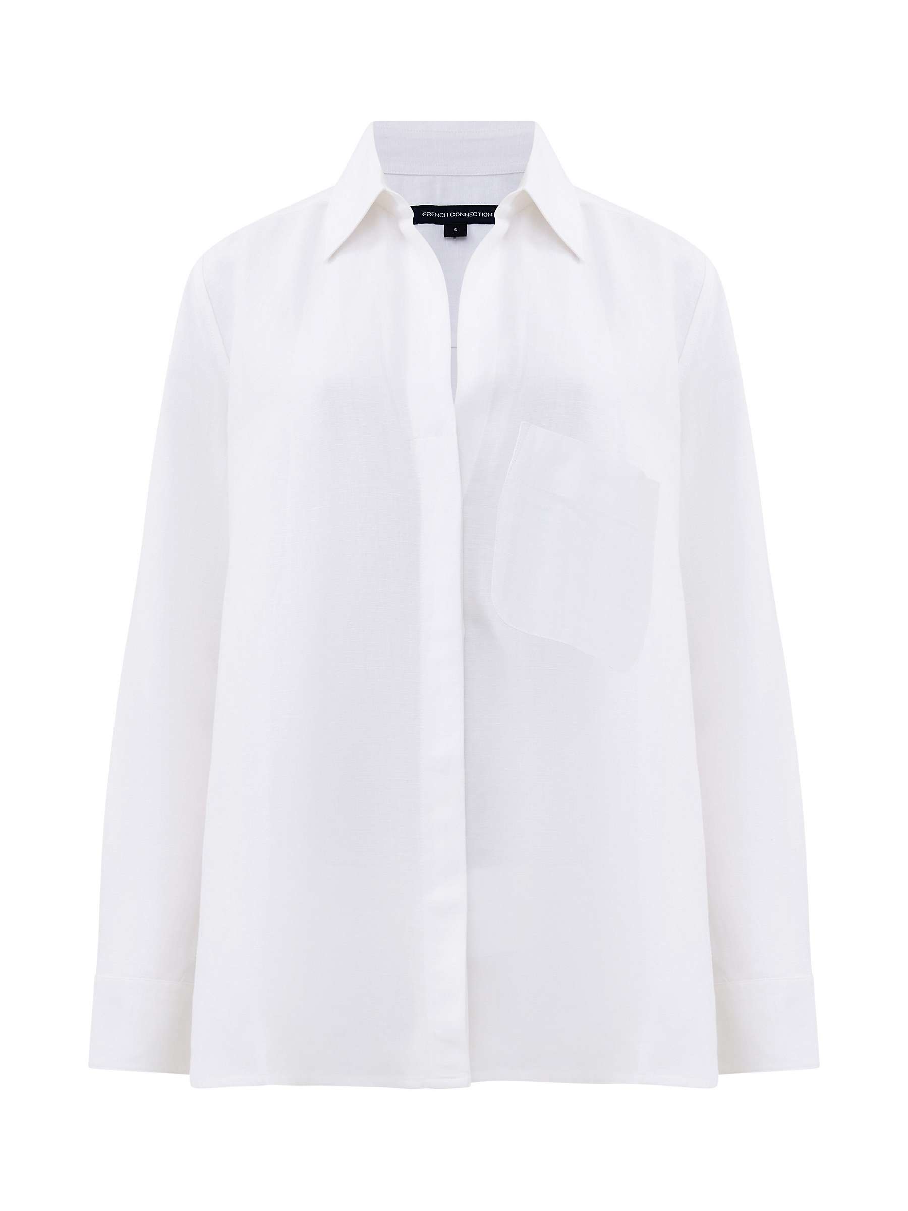 Buy French Connection Birdie Linen Blend Boyfriend Shirt, Linen White Online at johnlewis.com