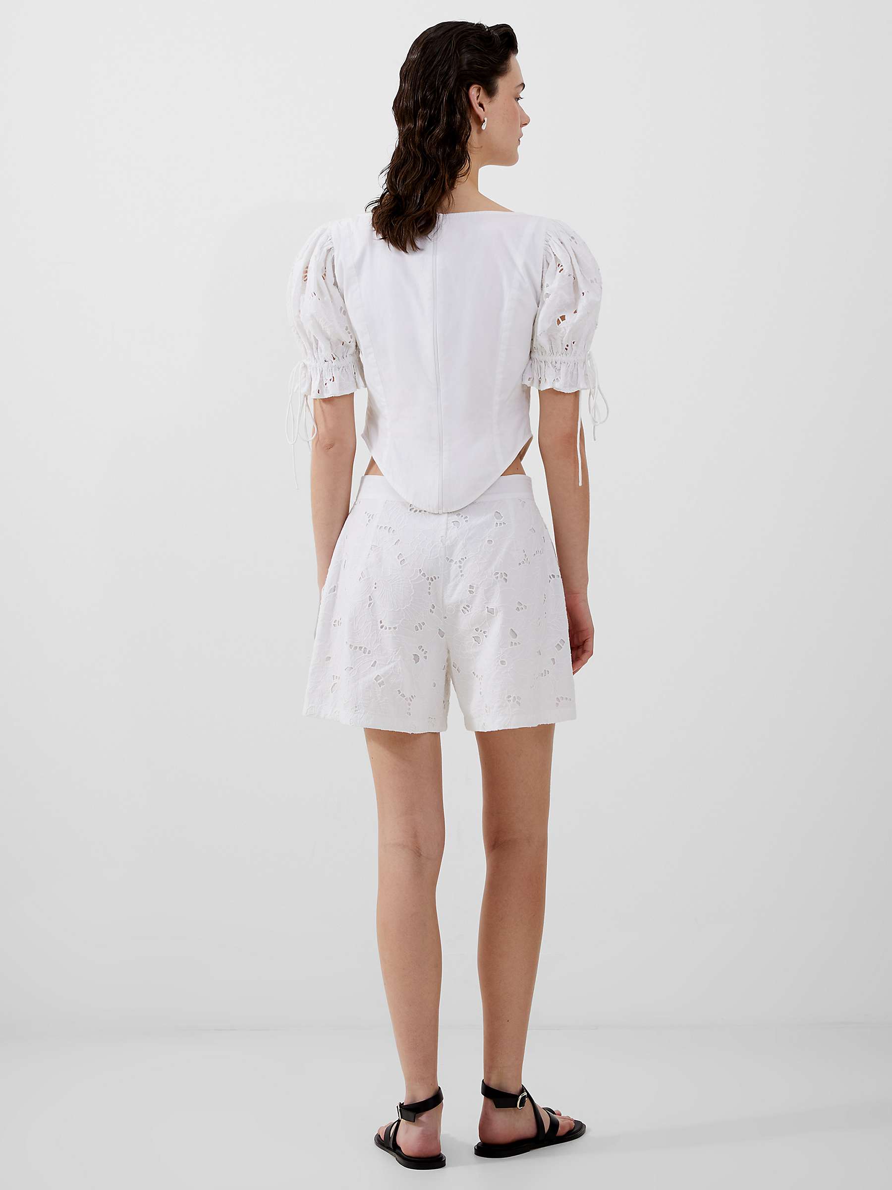 Buy French Connection Rhodes Cotton Blouse, Linen White Online at johnlewis.com