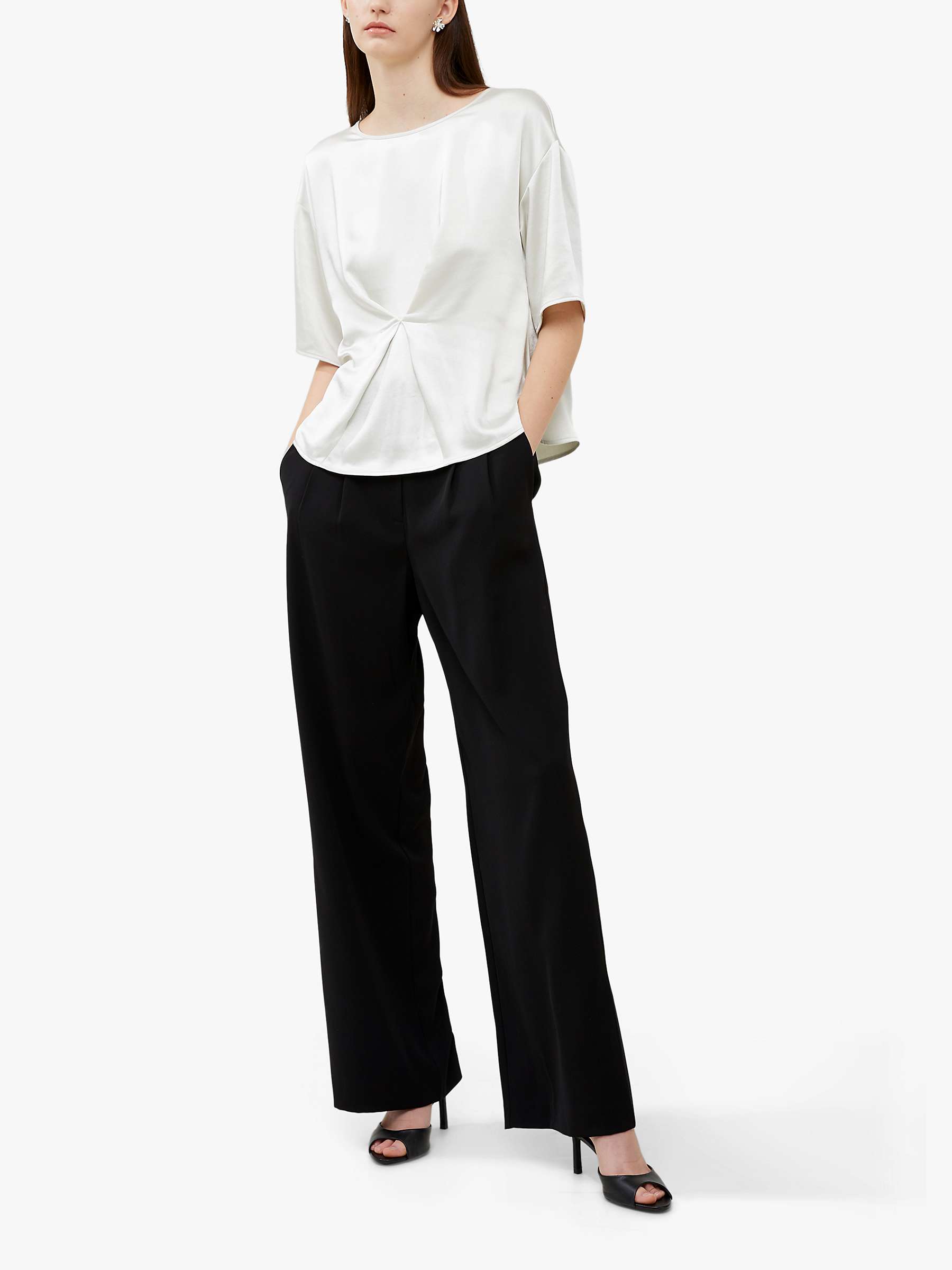 Buy French Connection Chloetta Satin Blouse, Silver Lining Online at johnlewis.com