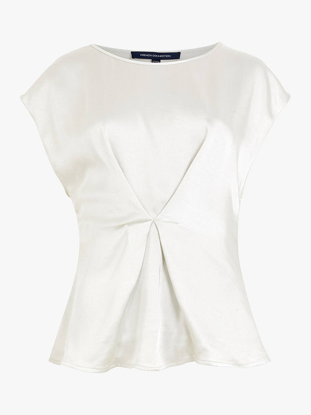 French Connection Chloetta Satin Blouse, Silver Lining