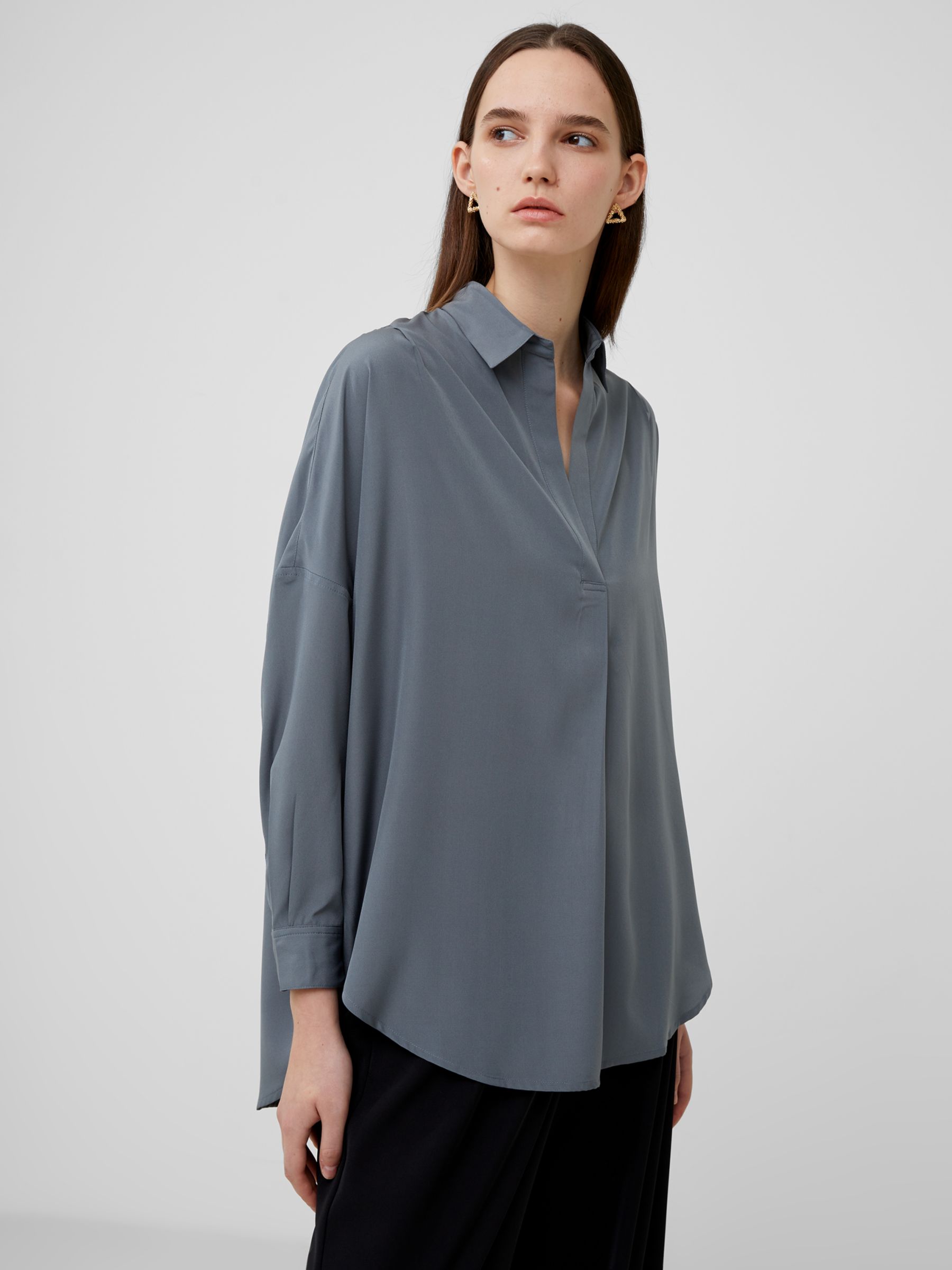 Buy French Connection Rhodes Recycled Crepe Popover Shirt Online at johnlewis.com