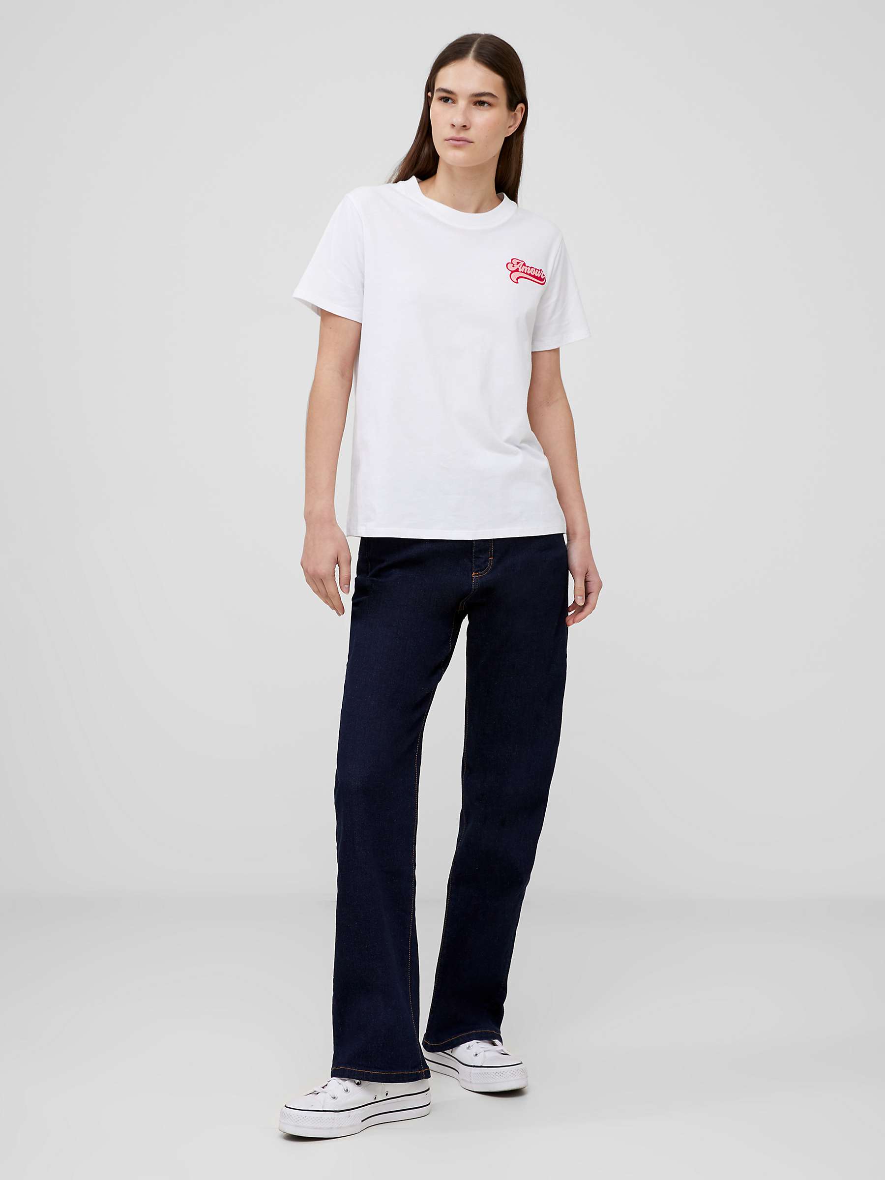 Buy French Connection Amour Graphic T-shirt, Linen White Online at johnlewis.com