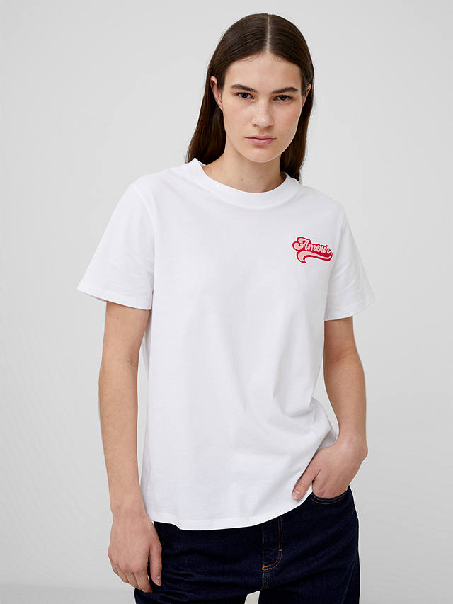 French Connection Amour Graphic T-shirt, Linen White