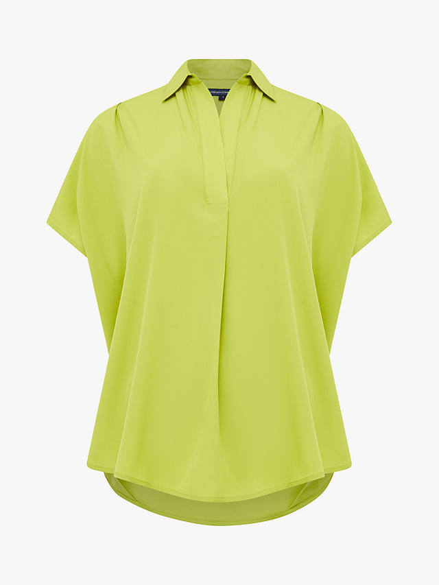 French Connection Short Sleeve Light Crepe Blouse, Wasabi              