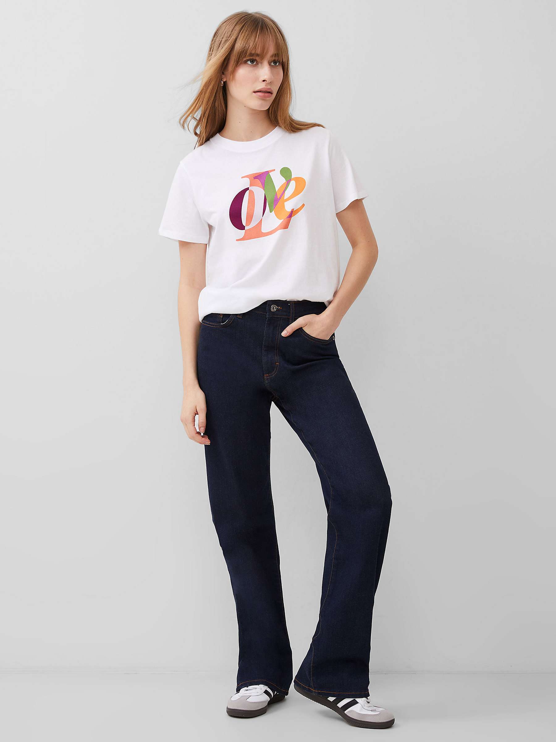 Buy French Connection Love Graphic T-Shirt, Linen White Online at johnlewis.com
