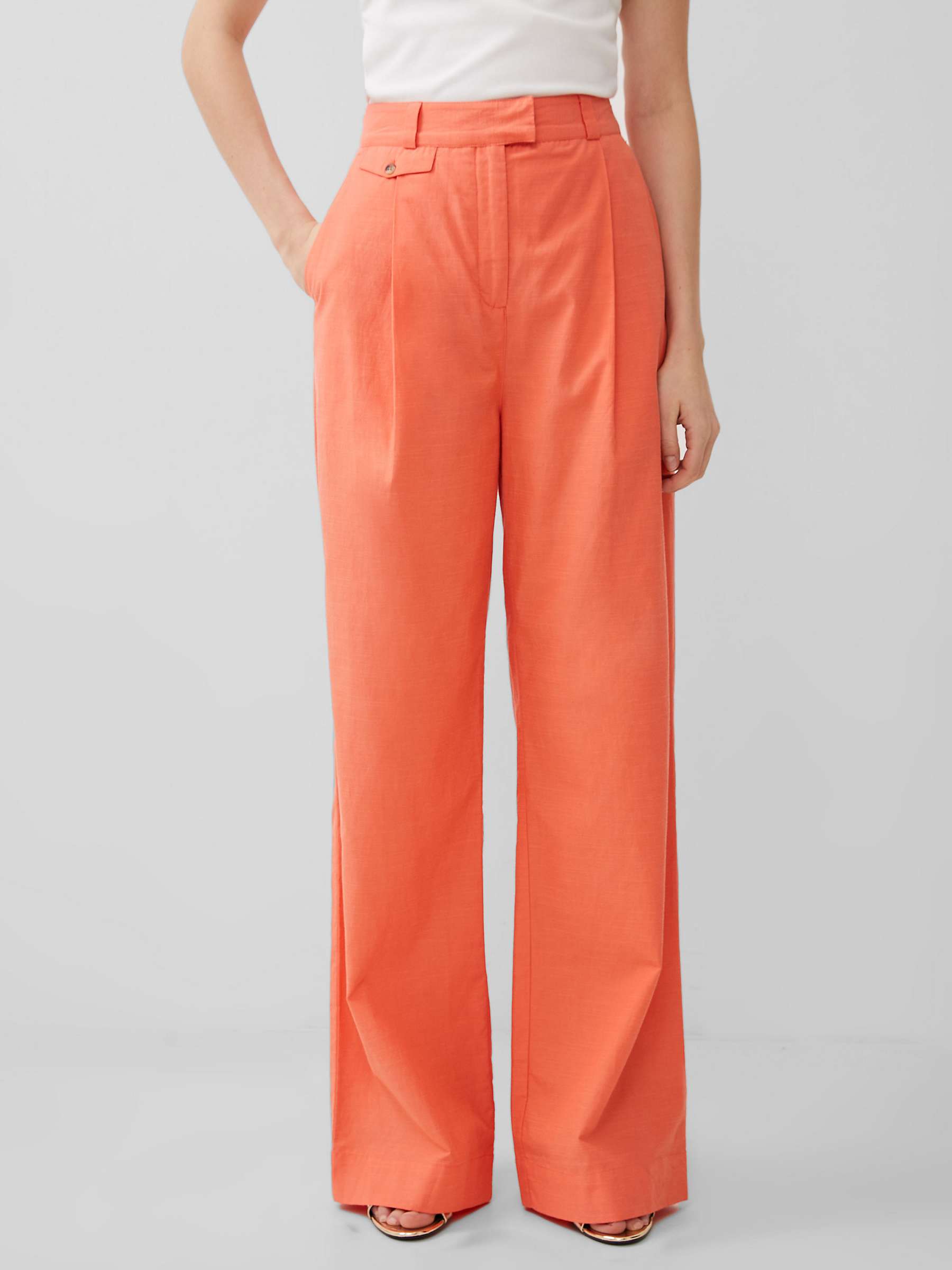 Buy French Connection Alania City Trousers, Coral Online at johnlewis.com