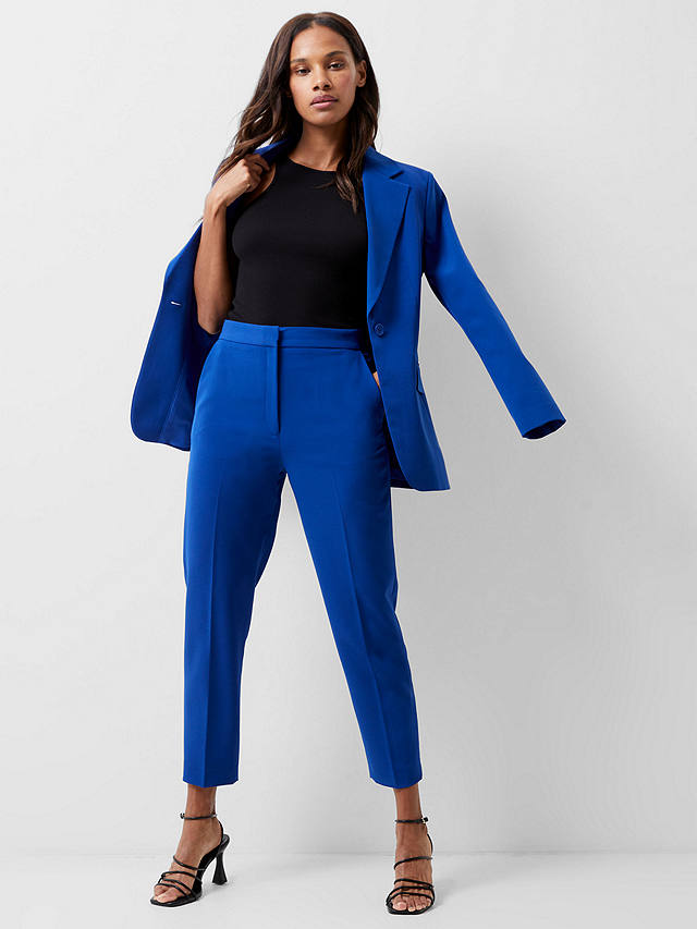 French Connection Echo Tapered Cropped Trousers, Cobalt Blue