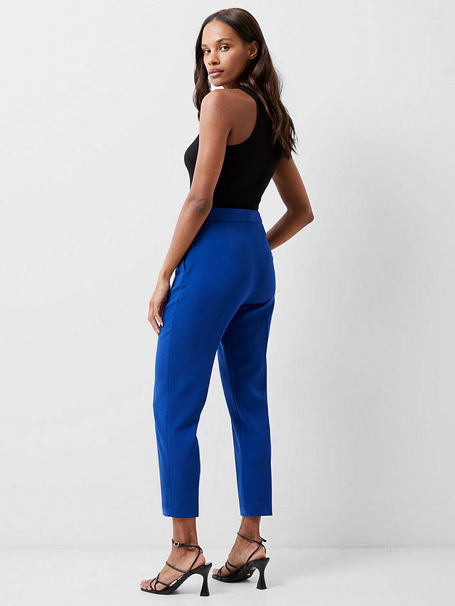 French Connection Echo Tapered Cropped Trousers, Cobalt Blue