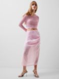 French Connection Anisha Ombre Sequin Skirt, Pink