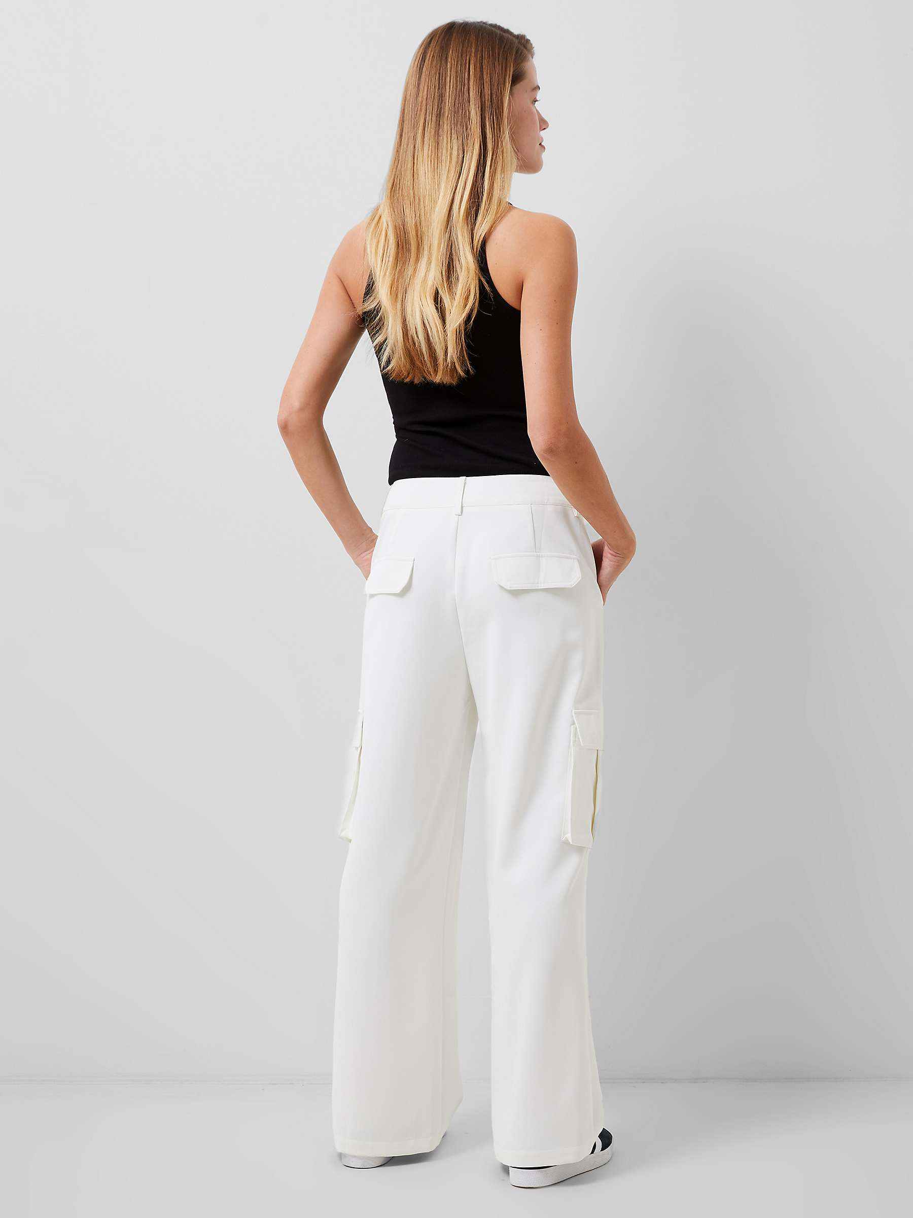 Buy French Connection Wide Leg Combat Trousers, Summer White Online at johnlewis.com