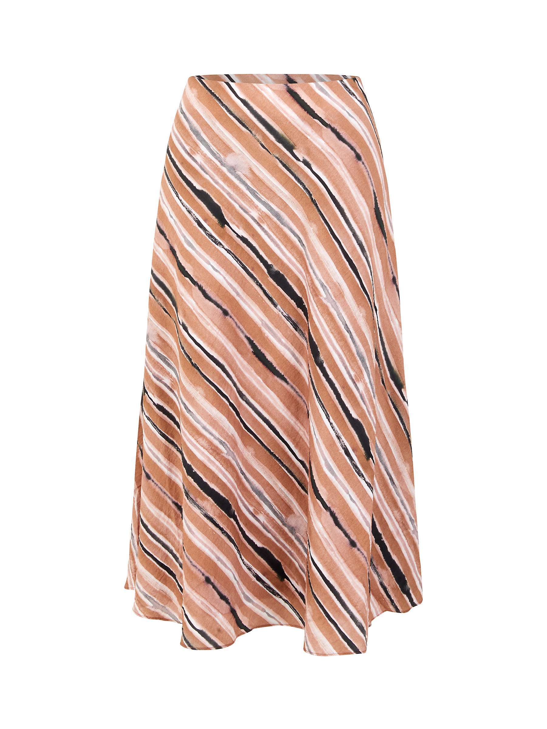 Buy French Connection Gaia Flavia Textured Stripe Midi Skirt, Mocha Mousse Online at johnlewis.com