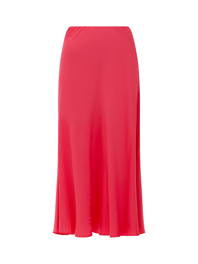 French Connection Ennis Satin Slip Midi Skirt, Azalea              