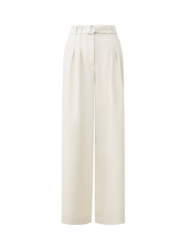 French Connection Everly High Waist Wide Leg Trousers, Oyster Grey