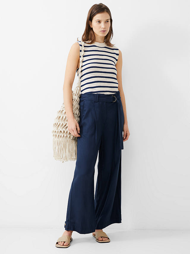 French Connection Elkie Wide Leg Trousers, Marine