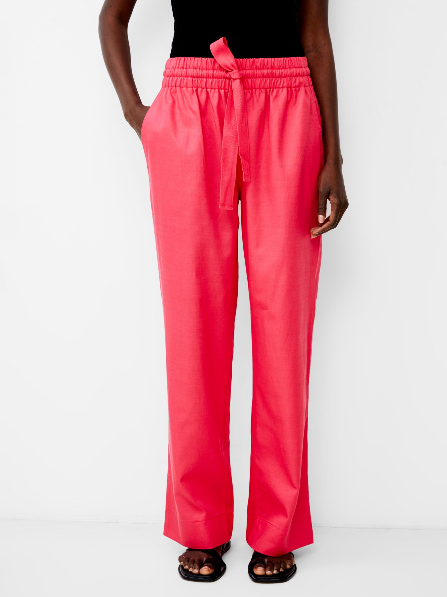 French Connection Bodie Cotton Blend Trousers, Azalea, S