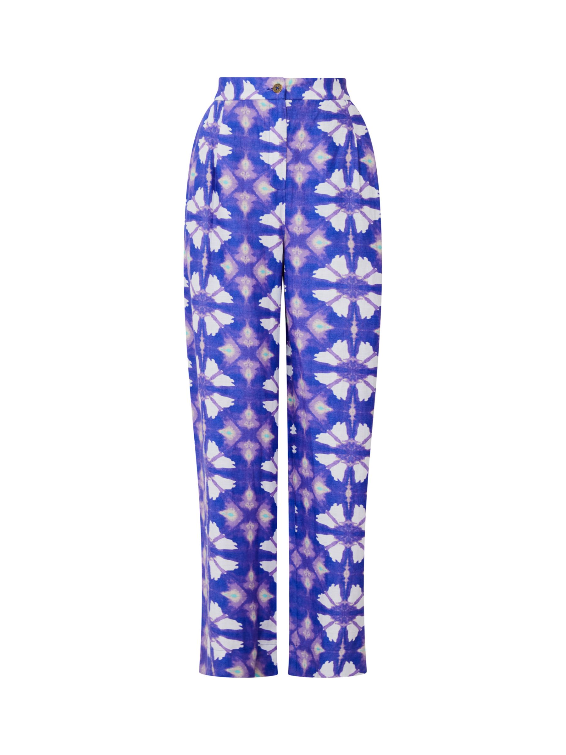 Buy French Connection Dory Birdie Linen Blend Trousers, Royal Blue Online at johnlewis.com