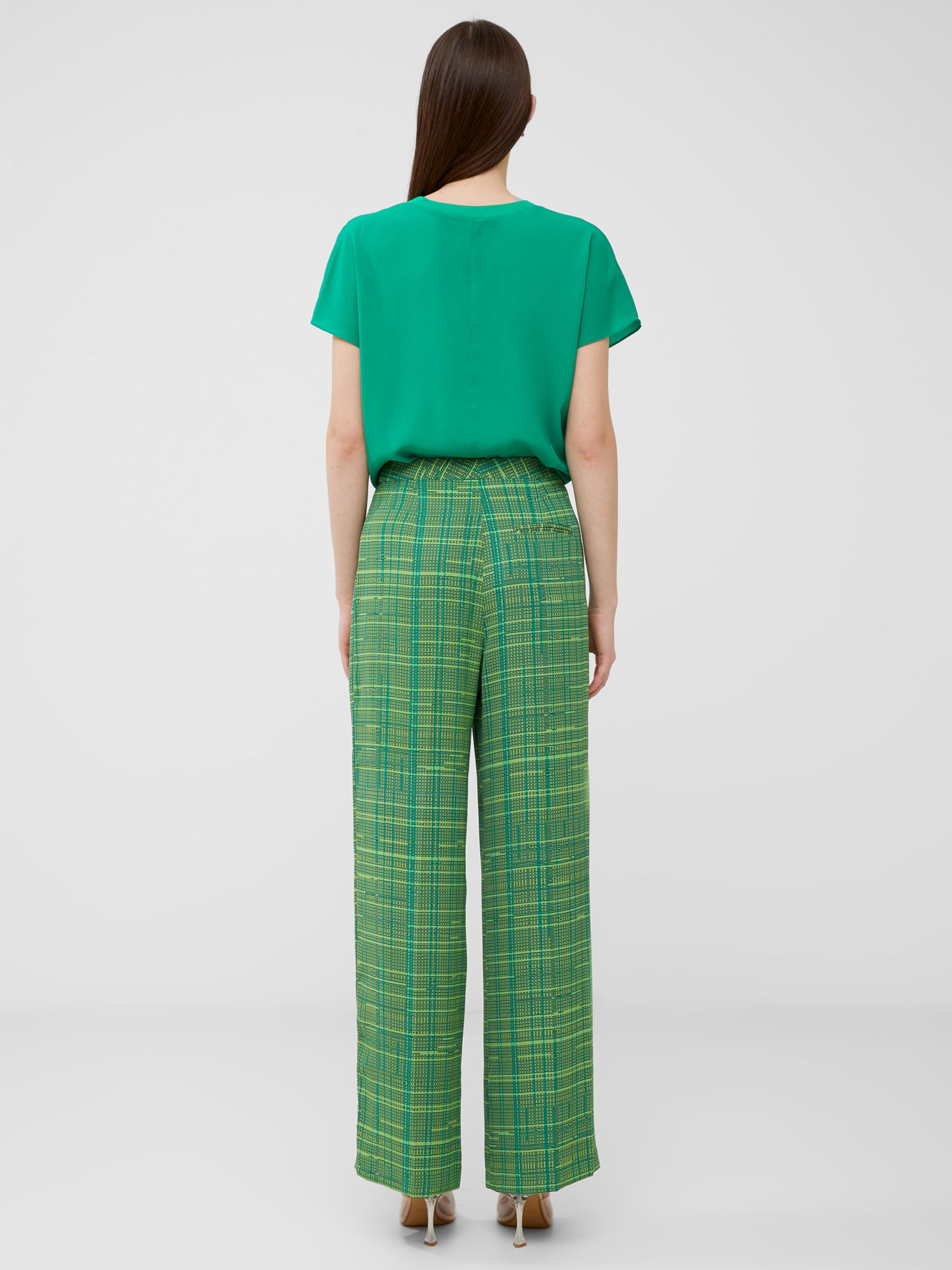 French Connection Carmen Crepe Trousers, Jelly Bean/Wasabi, 6