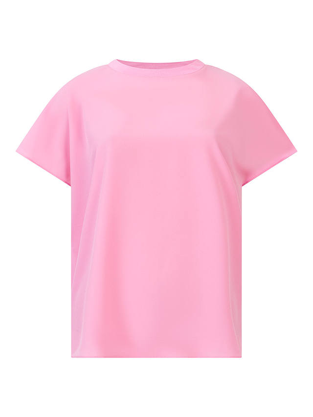 French Connection Light Crepe Crew Neck Top, Aurora Pink         