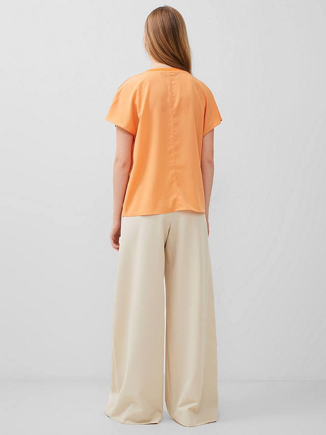French Connection Light Crepe Crew Neck Top, Melon               