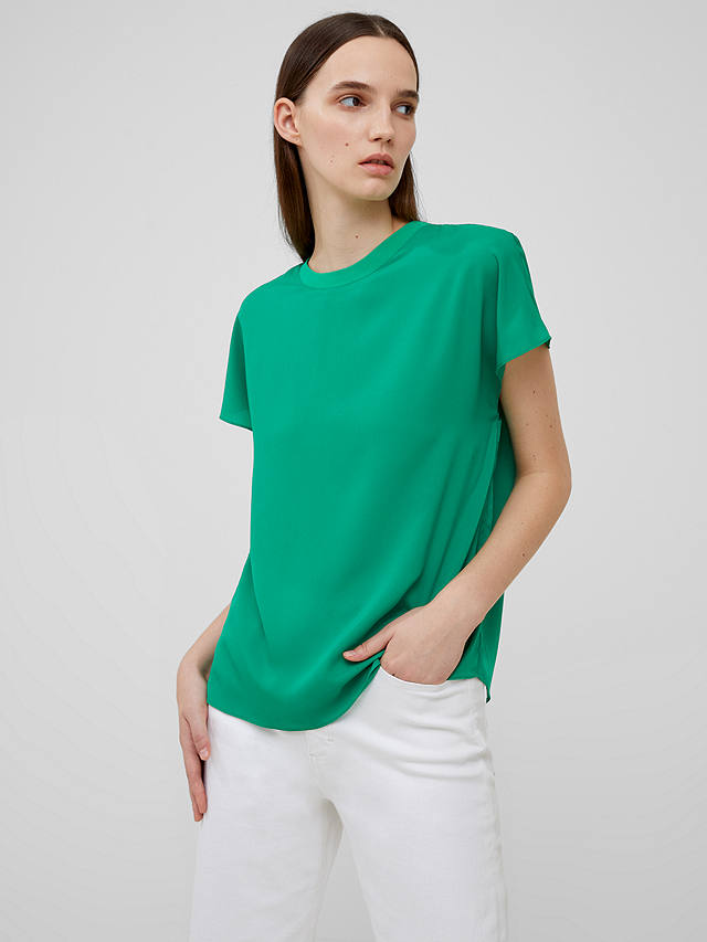 French Connection Light Crepe Crew Neck Top, Jelly Bean          