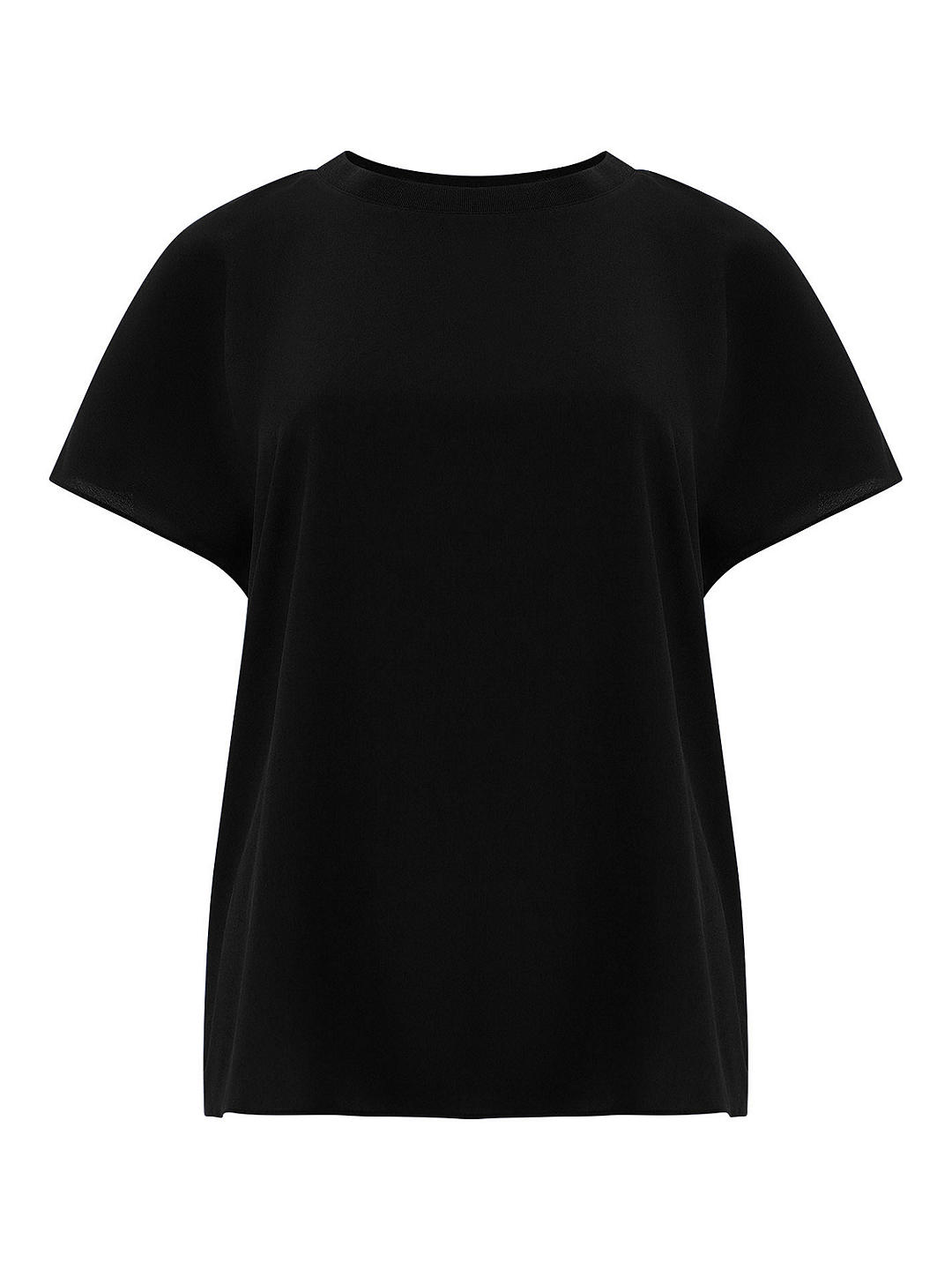 French Connection Light Crepe Crew Neck Top, Black              