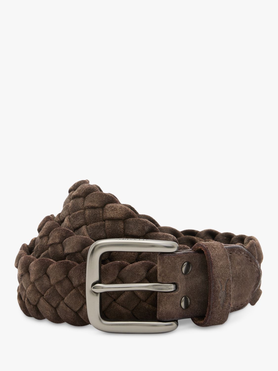 AllSaints Dustin Woven Belt, Brown at John Lewis & Partners