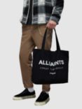 AllSaints Underground Tote Bag, Black/Chalk
