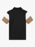 BOSS Kids' Logo Block Stripe Short Sleeve Polo Shirt, Black/Multi