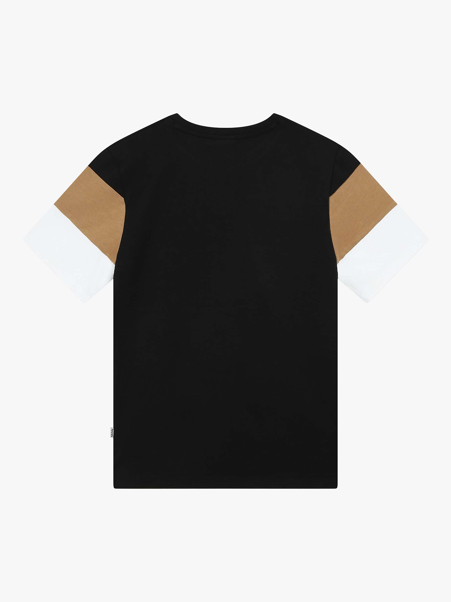 Buy BOSS Kid's Short Sleeve T-Shirt, Black/Multi Online at johnlewis.com
