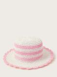 Monsoon Baby Crochet Flower Sun Hat, Pink