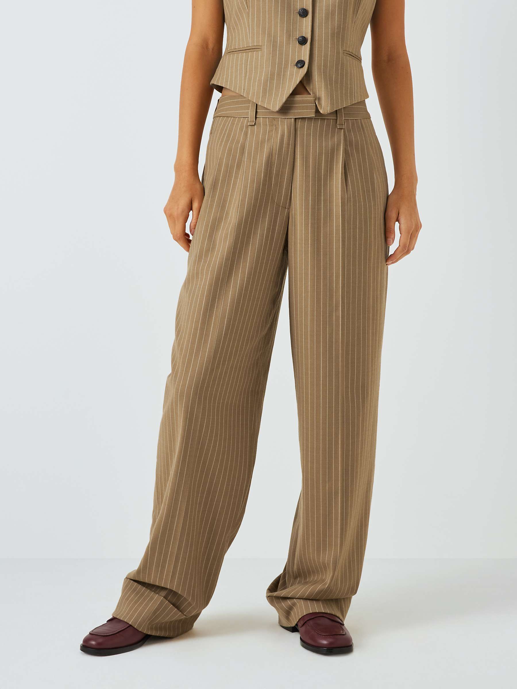 Buy rag & bone Marianna Pinstripe Wool Blend Trousers, Camel Online at johnlewis.com